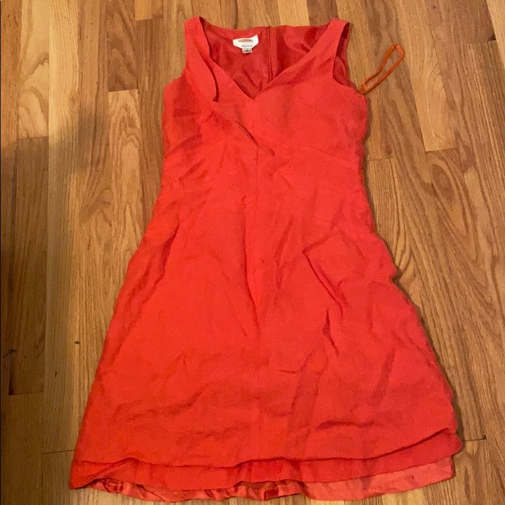 Talbots orange linen dress